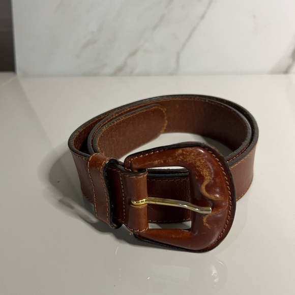 LUIGI LANATTA brown leather belt women’s main image 5